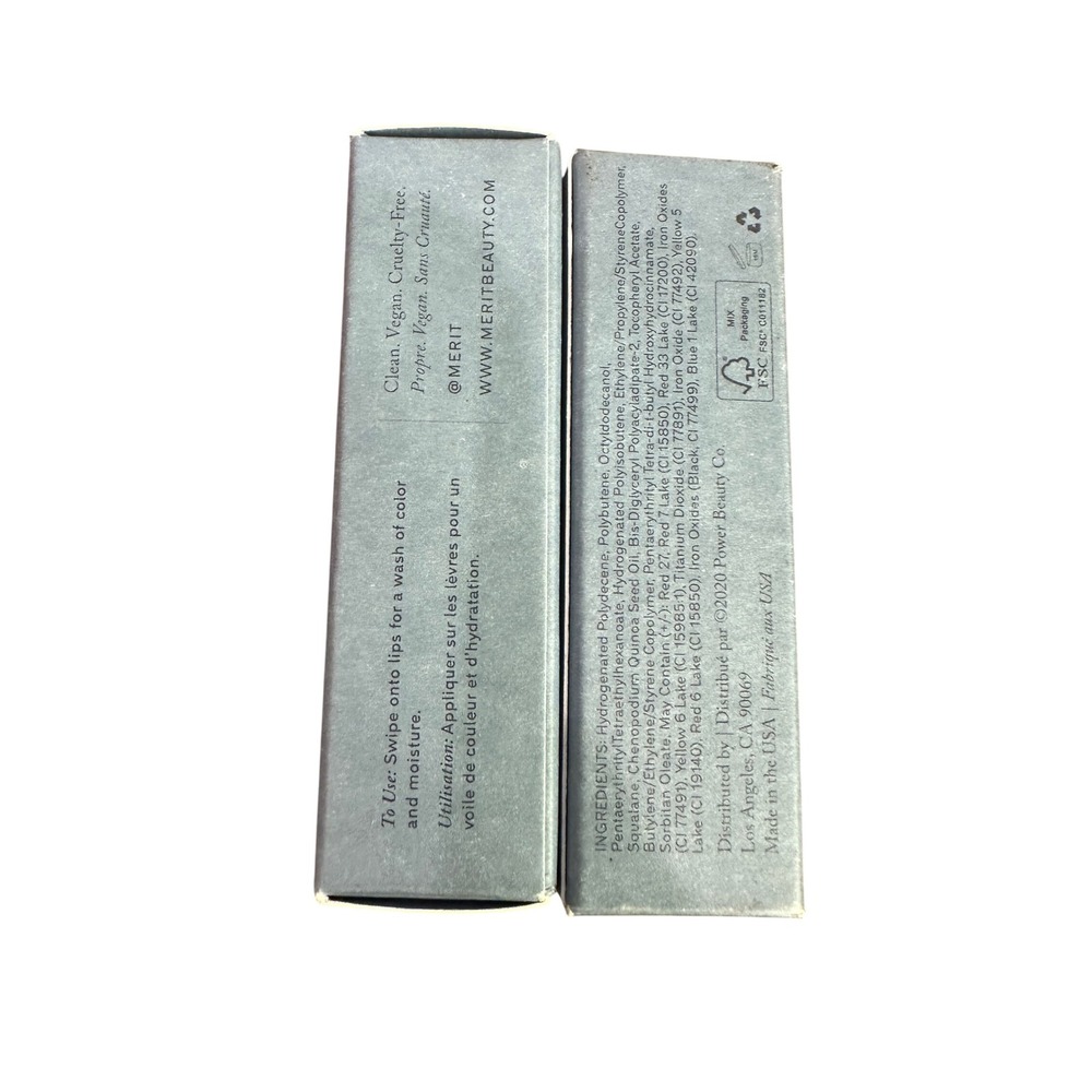 NEW MERIT 2x Shade Slick Tinted Lip Oil Les Deux Hydrating Sheer 7ml 0.23 oz - Picture 4 of 5